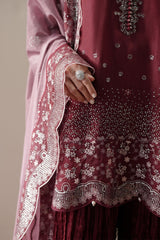 SCARLET STARDUST  - 4PC SILK EMBROIDERED SUIT