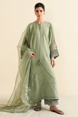 SILVER SAGE-3PC (SHIRT, TROUSER & DUPATTA)