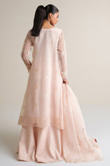 BLUSH SERENITY-4PC ORGANZA EMBROIDERED SUIT