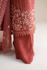 AUTUMN BLOOM-4PC ORGANZA EMBROIDERED SUIT