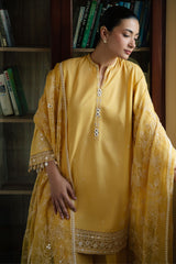 CITRINE GRACE-3PC EMBROIDERED LAWN SUIT
