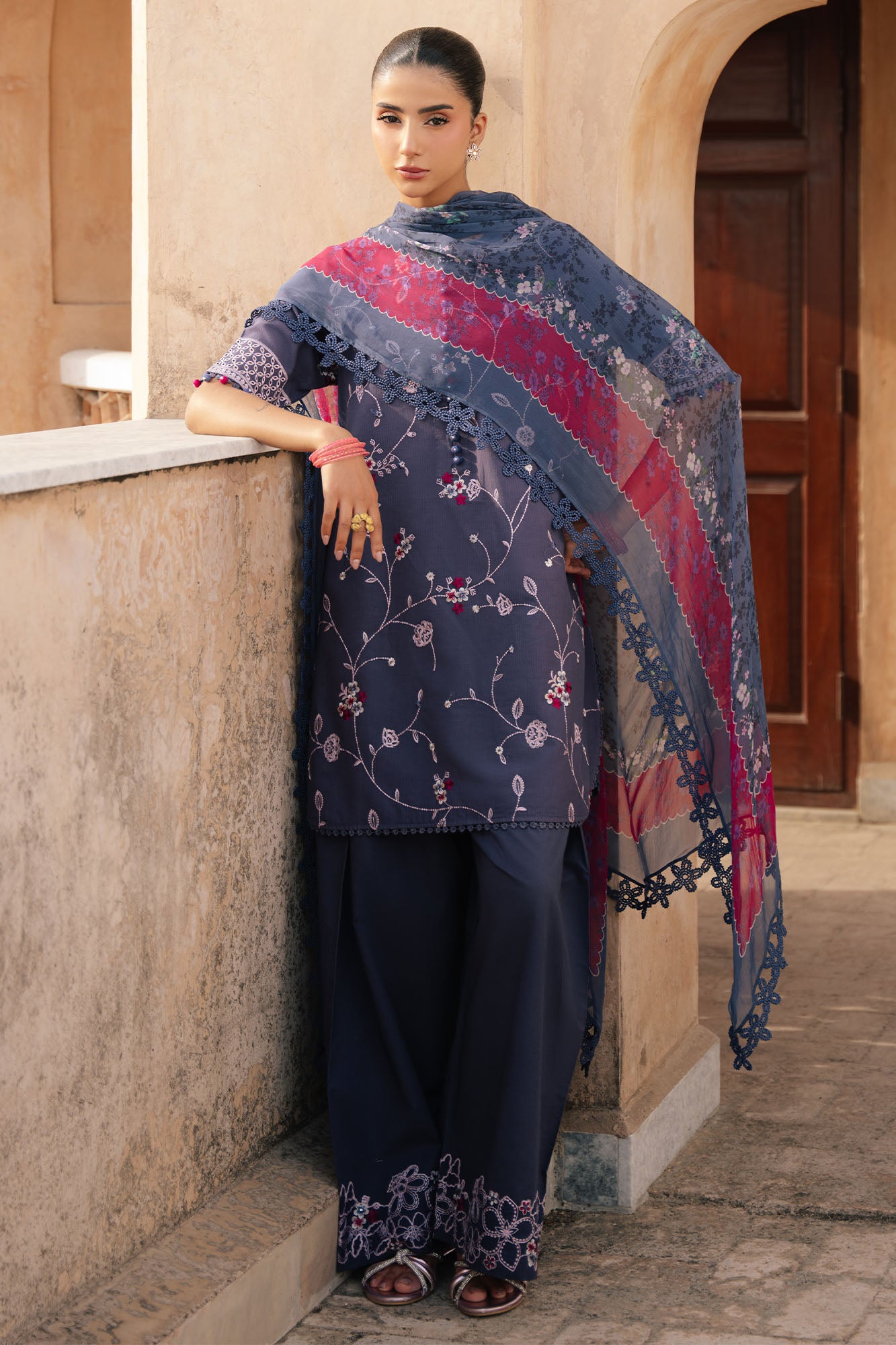 INDIGO DUSK-3PC EMBROIDERED LAWN SUIT