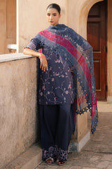 INDIGO DUSK-3PC EMBROIDERED LAWN SUIT