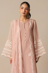 CREAM BLUSH -3PC (SHIRT, TROUSER & DUPATTA)