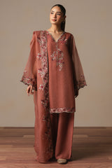 BLOOMING CLAY-3PC (SHIRT, TROUSER & DUPATTA)