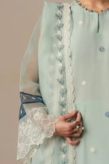 BLUE GLOW-3PC (SHIRT, TROUSER & DUPATTA)