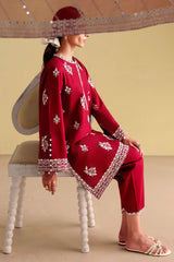 ROYAL GARNET-3PC EMBROIDERED LAWN SUIT