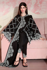 CHARCOAL CHARM-3PC EMBROIDERED LAWN SUIT