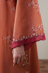 SCARLET EMBER-3PC EMBROIDERED SUIT