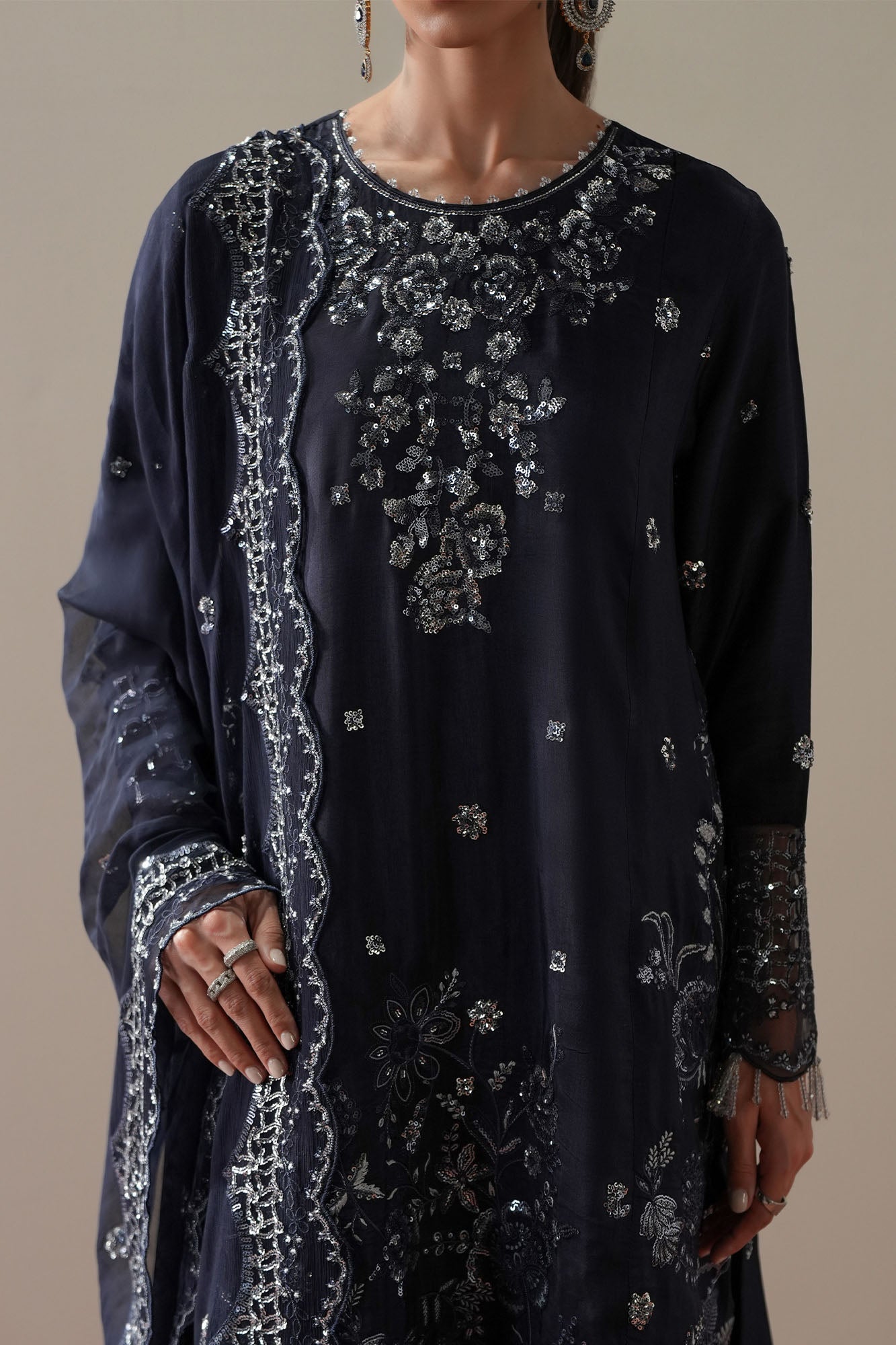 CELESTIAL BLUE -3PC SILK EMBROIDERED SUIT