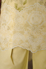 OCHRE CHARM-3 PIECE PRINTED LAWN SUIT