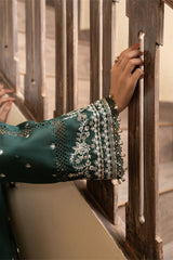 VINTAGE GREEN-3PC EMBROIDERED SUIT