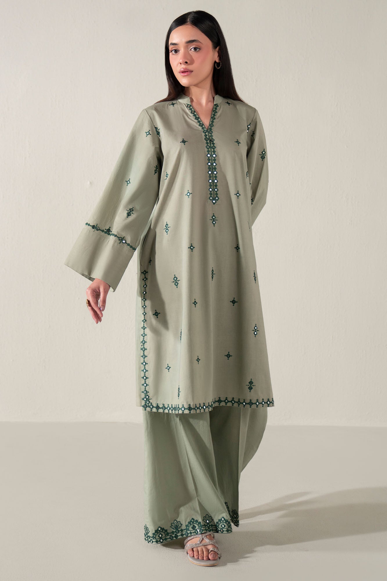 CYMBIDIUM ORCHID  -2PC (SHIRT & TROUSER)