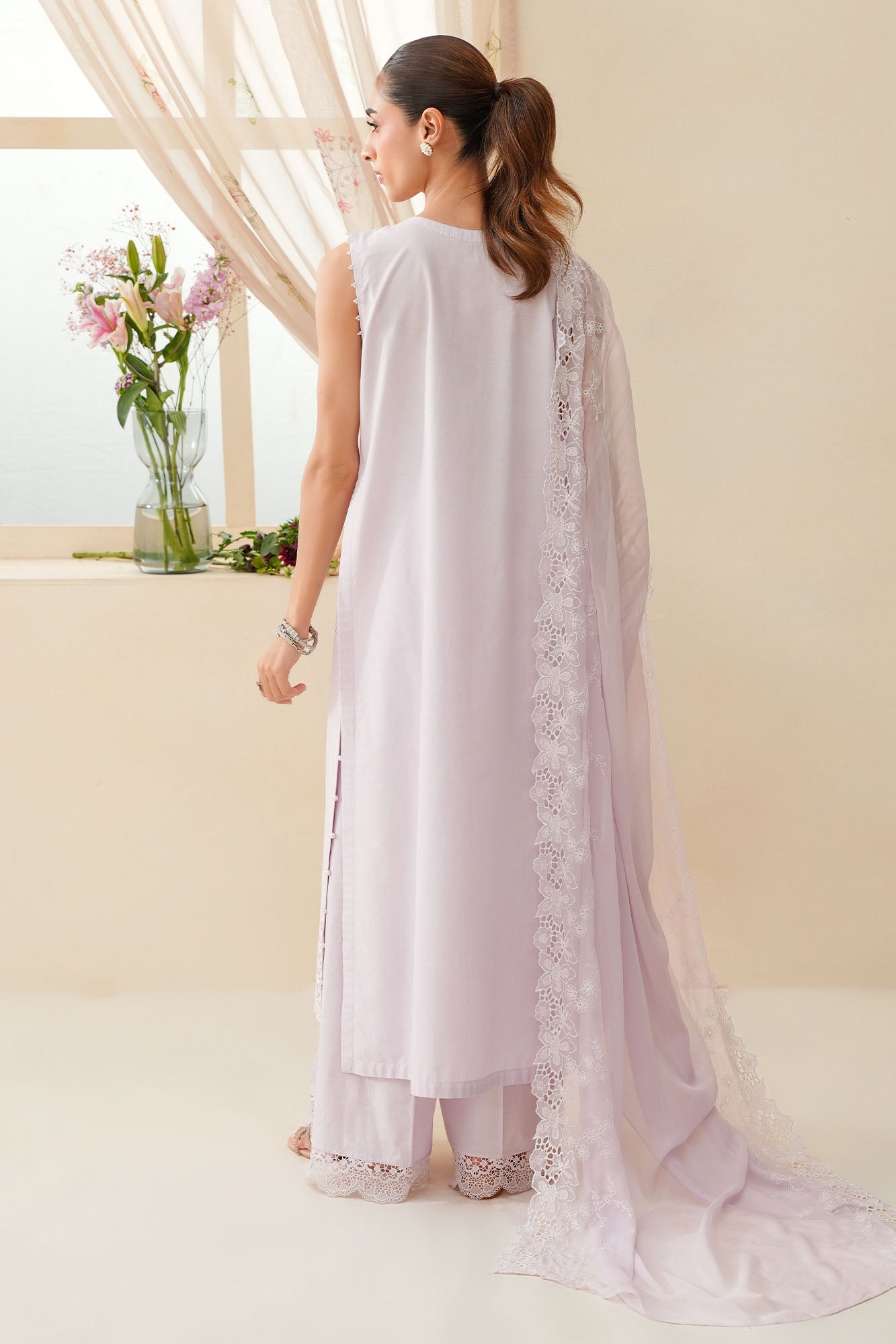 BLUSH BREEZE-3PC CHIKANKARI SUIT