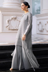 GLIMMERING GRANITE-3PC CHIFFON EMBROIDERED PRET