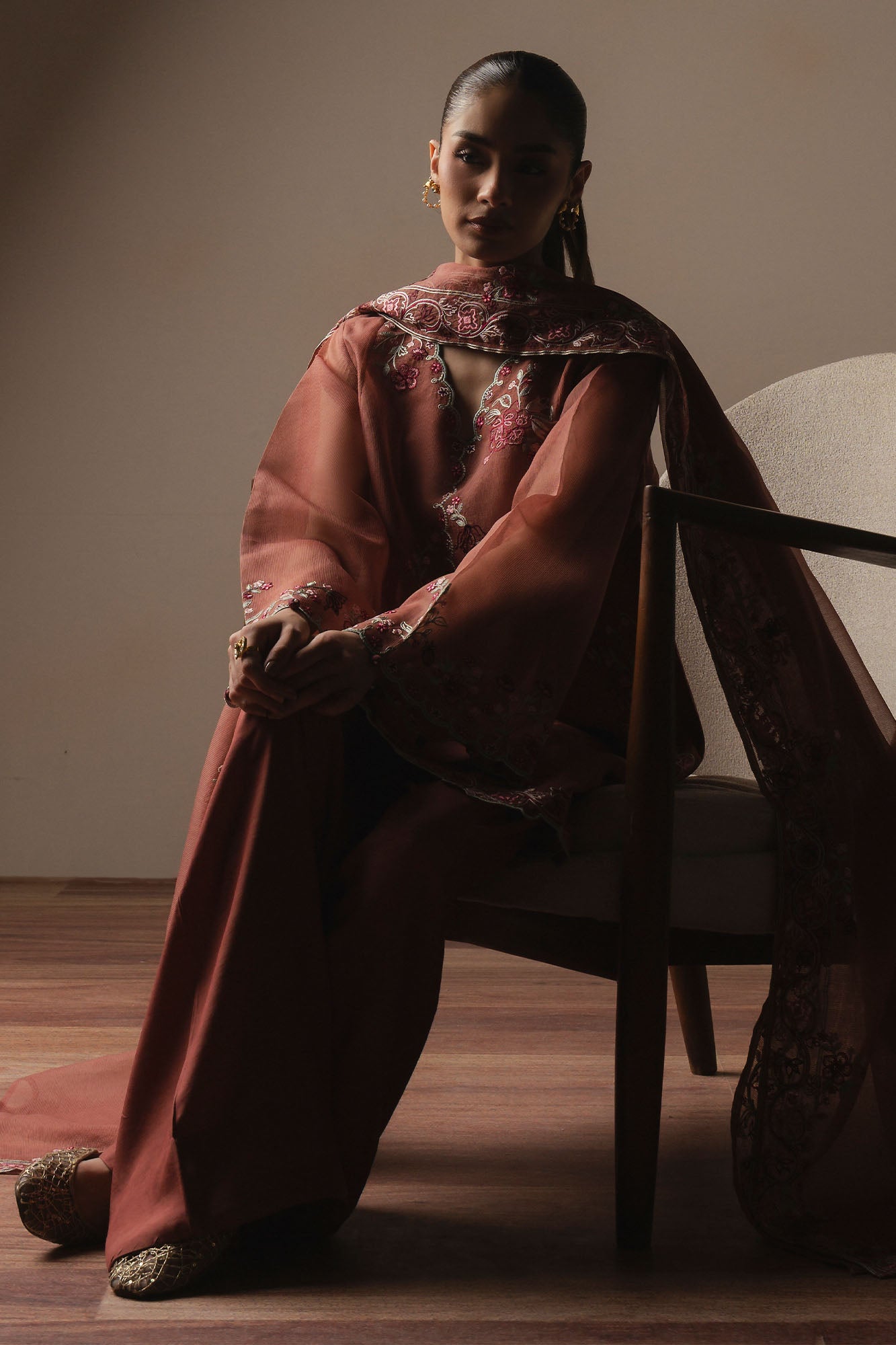 BLOOMING CLAY-3PC (SHIRT, TROUSER & DUPATTA)