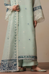 BLUE GLOW-3PC (SHIRT, TROUSER & DUPATTA)