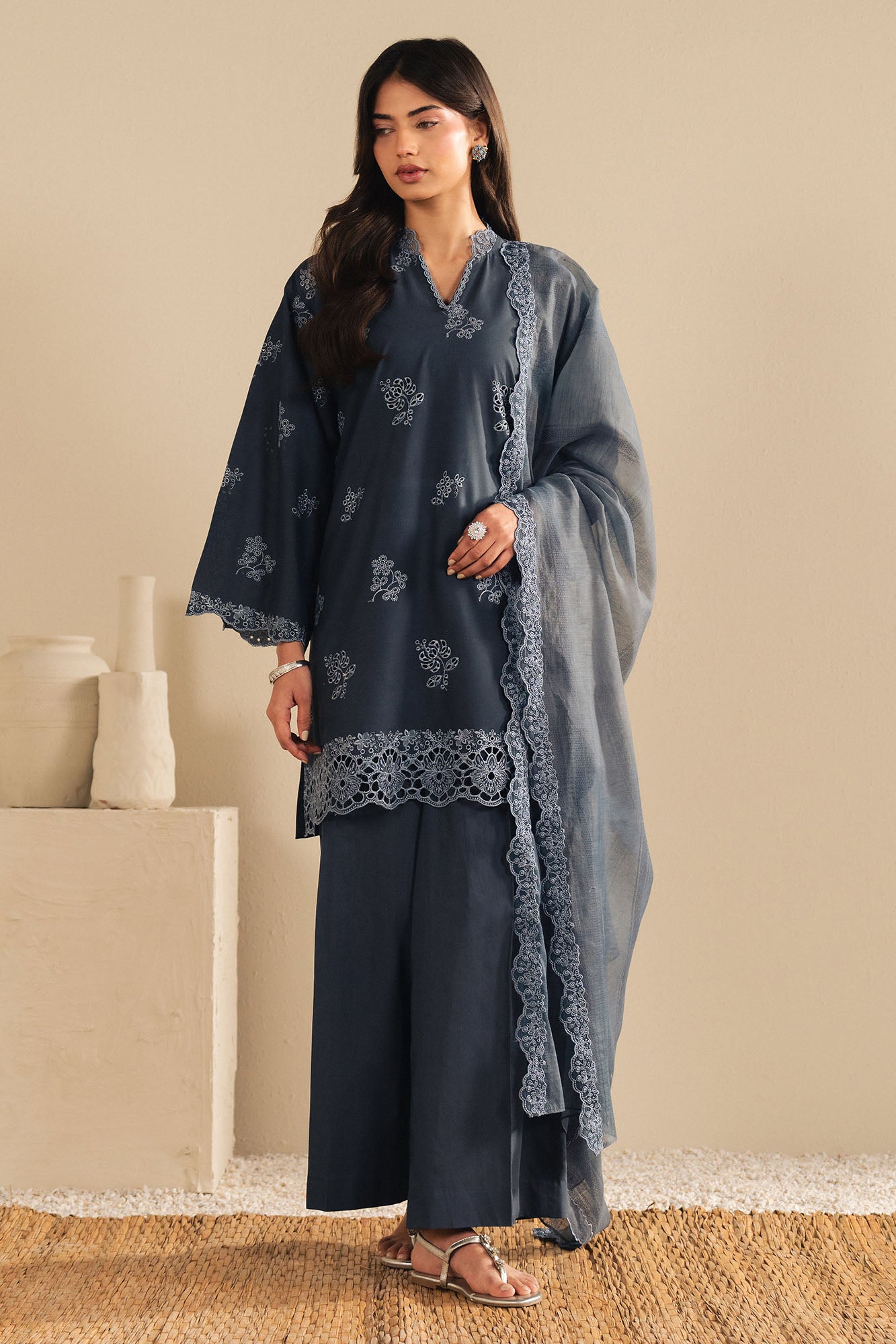 SAPPHIRE GRACE-3PC (SHIRT,TROUSER & DUPATTA)