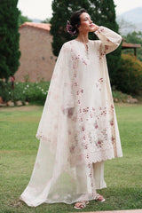 CARAMEL CREAM-3PC EMBROIDERED LAWN SUIT