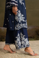 SPARKLING FLEUR-3PC  FANCY YARN EMBROIDERED SUIT
