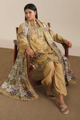 VINTAGE BLOOM-3PC KHADDAR PRINTED SUIT