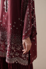 SCARLET STARDUST  - 4PC SILK EMBROIDERED SUIT