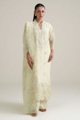 LIME GLOW-4PC NET EMBROIDERED SUIT