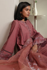 BLUSH TAPESTRY-3PC EMBROIDERED LAWN SUIT