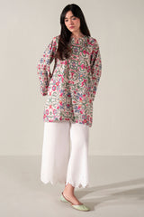 CORAL BLOOM PRINTED LAWN SHIRT