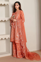 AMBER MIST-3PC EMBROIDERED LAWN SUIT