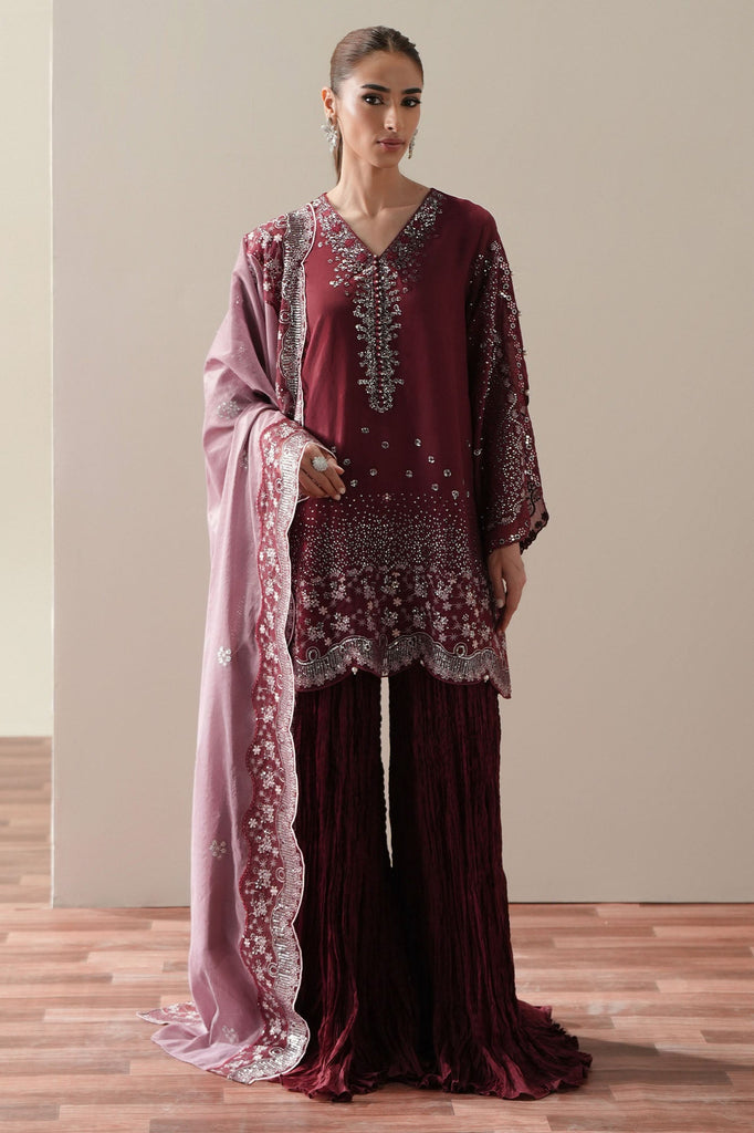 SCARLET STARDUST  - 4PC SILK EMBROIDERED SUIT