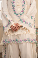 IVORY FLEUR-3PC EMBROIDERED SUIT