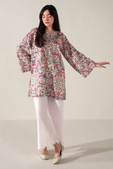 CORAL BLOOM PRINTED LAWN SHIRT