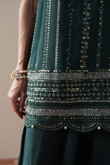 LUXE VERDANT - 4PC  CHIFFON EMBROIDERED SUIT