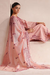 DEEP PEACH-3PC (SHIRT, TROUSER & DUPATTA)