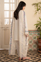 IVORY FLEUR-3PC EMBROIDERED SUIT