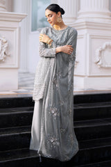 GLIMMERING GRANITE-3PC CHIFFON EMBROIDERED PRET