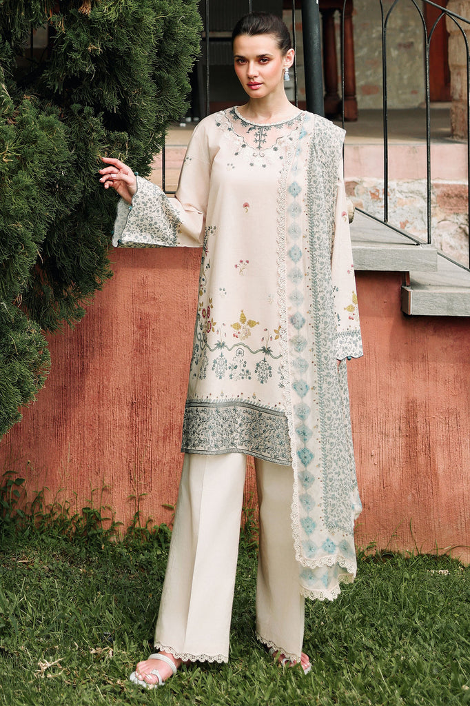 SUBTLE BEIGE-3PC EMBROIDERED LAWN SUIT