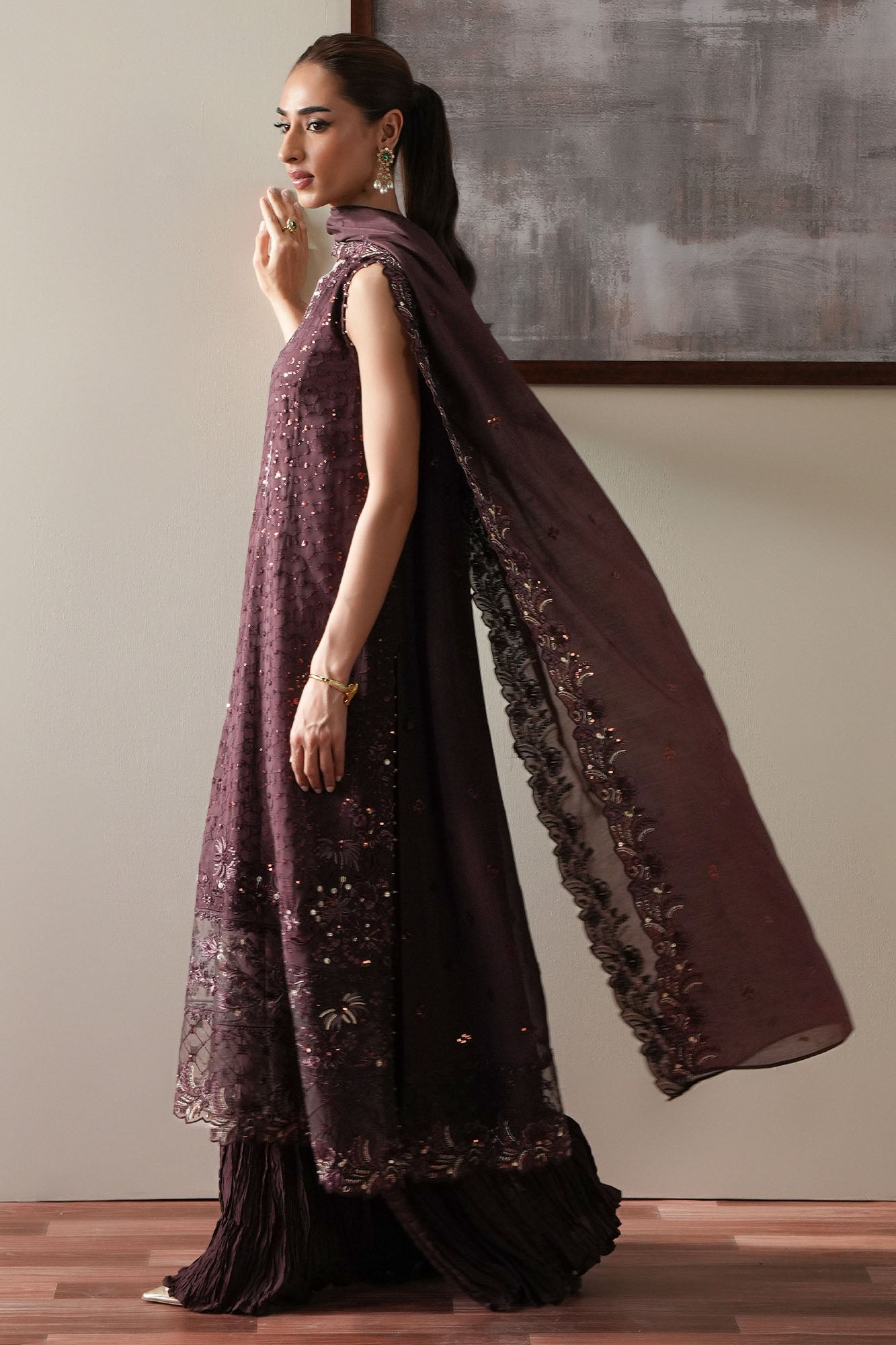 AMETHYST SPARK - 4PC CHIFFON EMBROIDERED SUIT