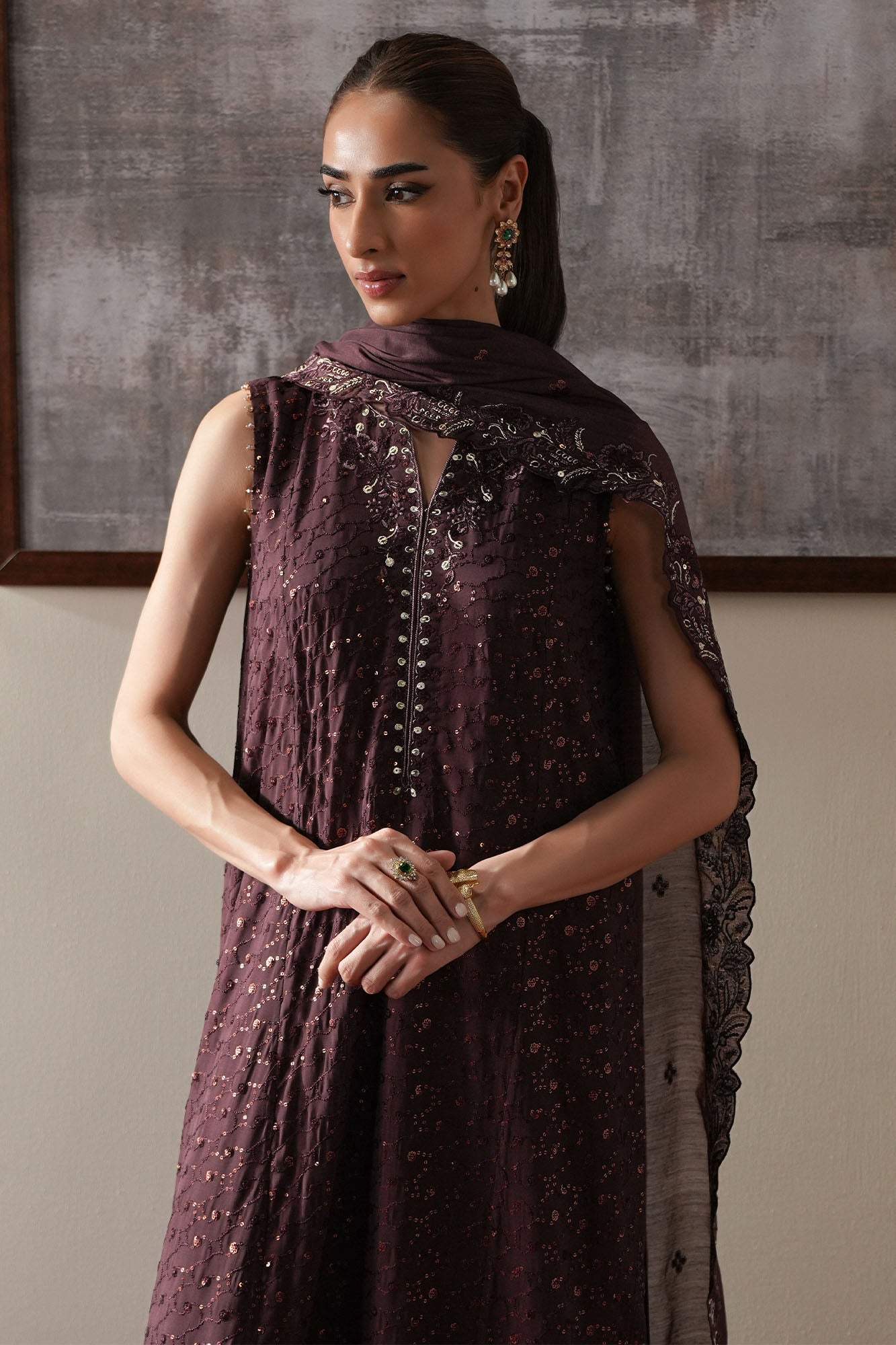 AMETHYST SPARK - 4PC CHIFFON EMBROIDERED SUIT