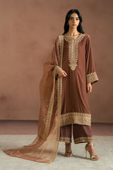 ASH ROSE-3PC (SHIRT, TROUSER & DUPATTA)