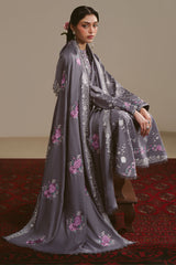 VIOLET HAZE-3PC LINEN EMBROIDERED SUIT