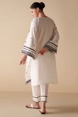 LUNAR IVORY EMBROIDERED CAMBRIC SHIRT