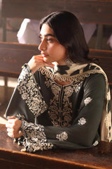 VINTAGE GRAY-3PC LINEN EMBROIDERED SUIT