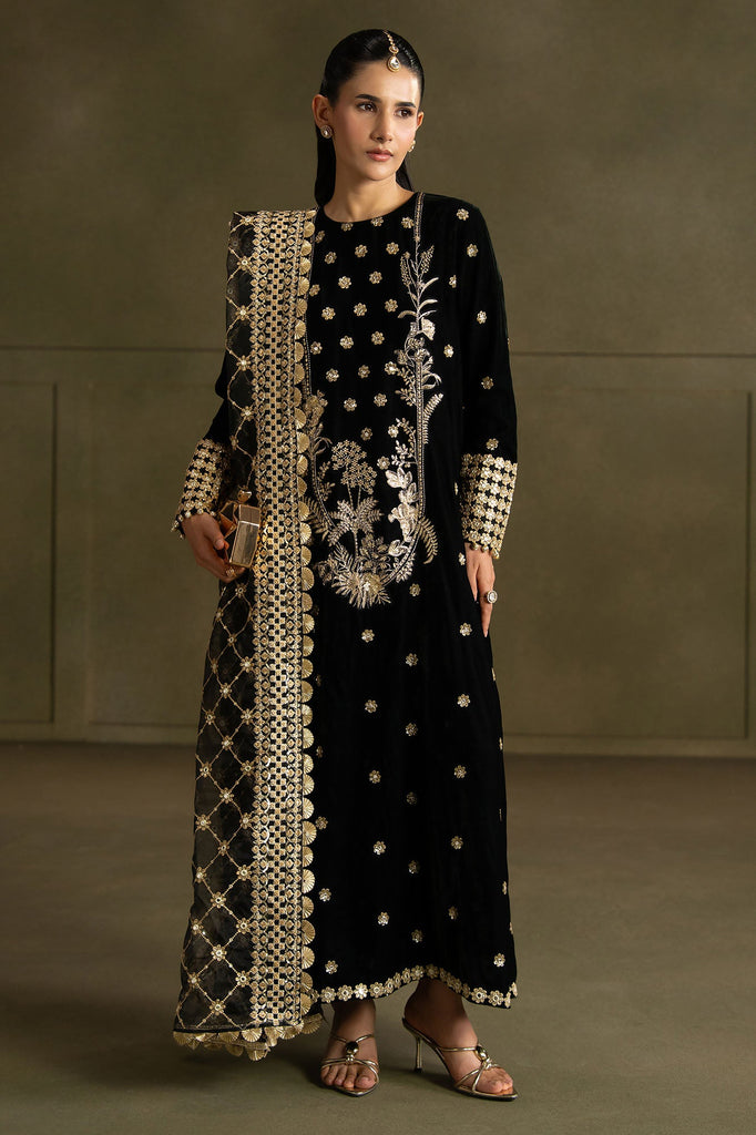 RAVEN CHARM-3PC VELVET EMBROIDERED SUIT