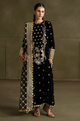RAVEN CHARM-3PC VELVET EMBROIDERED SUIT