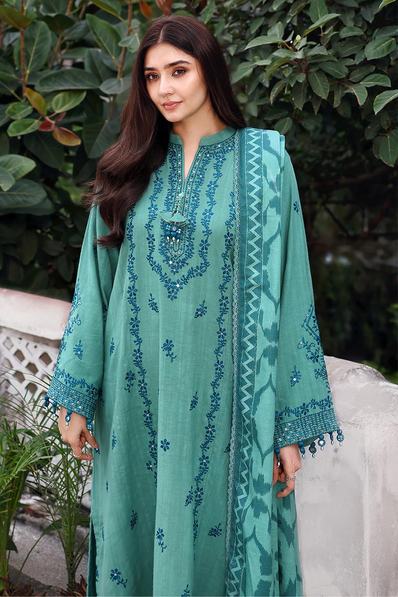 FLEUR WHISPER-3PC KHADDAR EMBROIDERED SUIT