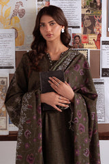 OLIVE CHARM-3PC KHADDAR PRINTED SUIT