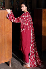 BERRY LUXE-3PC LINEN PRINTED SUIT