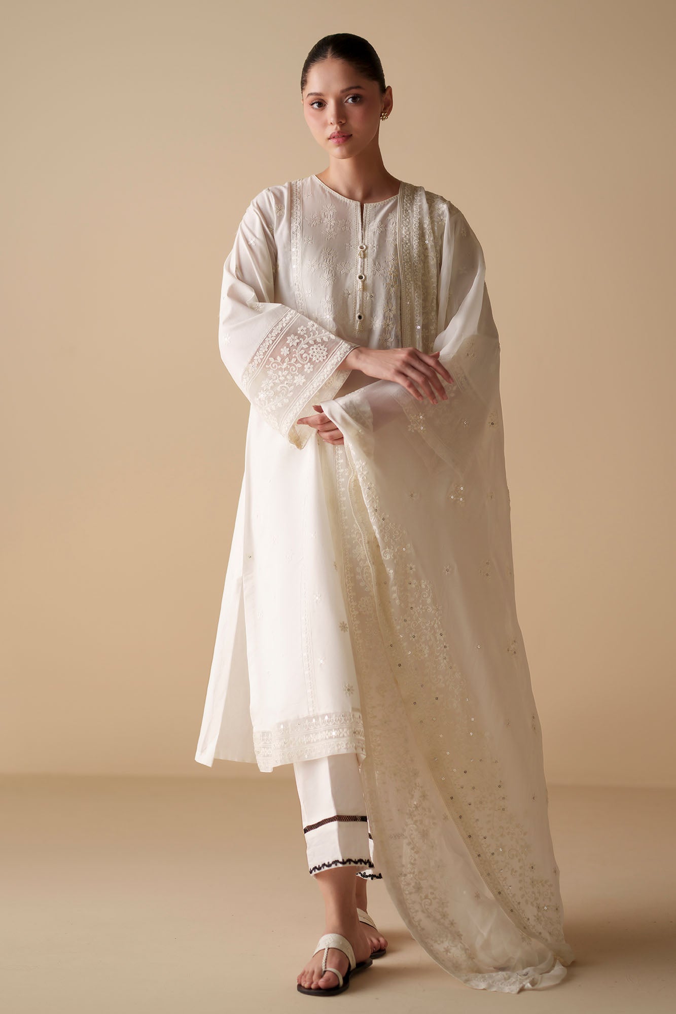 WHITE SERENITY-2PC (SHIRT & DUPATTA)